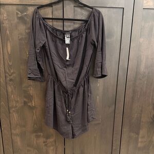 White House Black Market Black Off-Shoulder Romper